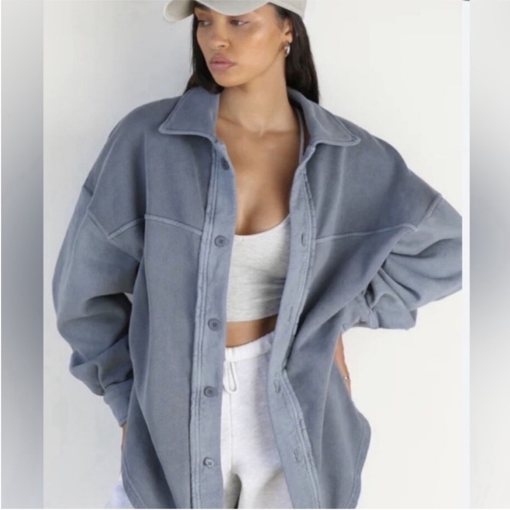 Joah Brown Oversized Button Down Shacket - image 1